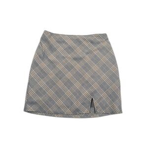 Abercrombie & Fitch Plaid Mini Skirt Gray Tan Size S NWT Lined Preppy